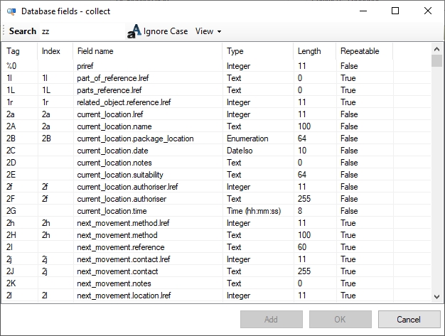 FieldsList