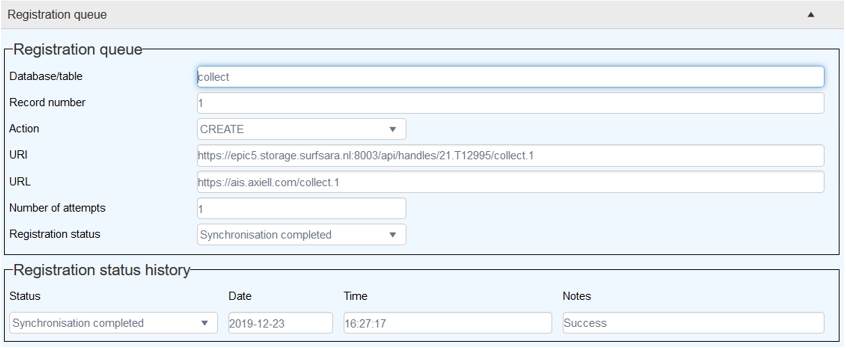 PIDsynchronisationRecord